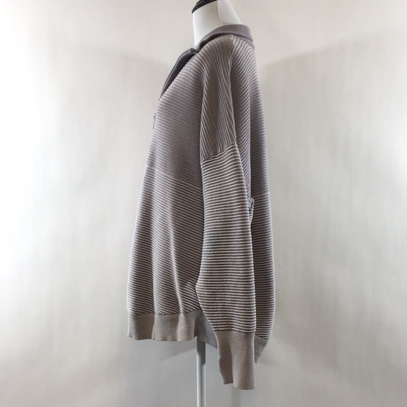 Offline By Aerie Purple Striped Quarter Zip Sweater Womens XXL Pullover - Picture 4 of 14